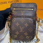 Louis Vuitton Unisex Utility Phone Sleeve in Monogram Canvas Natural Cowhide Leather - Image 8