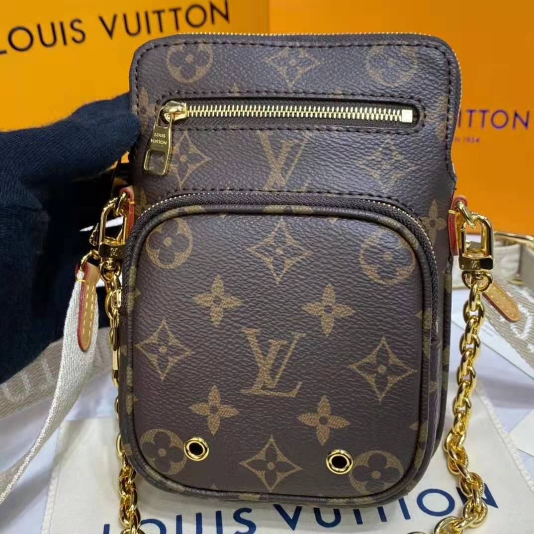 Louis Vuitton Utility Phone Sleeve Bag Monogram Canvas Brown 2396231