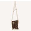 Louis Vuitton Unisex Utility Phone Sleeve in Monogram Canvas Natural Cowhide Leather