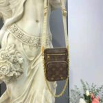 Louis Vuitton Unisex Utility Phone Sleeve in Monogram Canvas Natural Cowhide Leather - Image 4