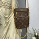 Louis Vuitton Unisex Utility Phone Sleeve in Monogram Canvas Natural Cowhide Leather - Image 2