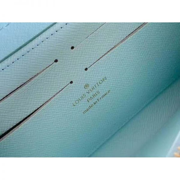 Louis Vuitton Unisex Zippy Wallet Blue Monogram Coated Canvas Cowhide Leather (1)