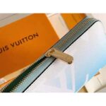 Louis Vuitton Unisex Zippy Wallet Blue Monogram Coated Canvas Cowhide Leather - immagine 9