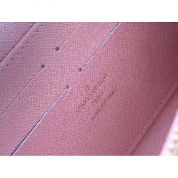 Louis Vuitton Unisex Zippy Wallet Mist Gray Monogram Coated Canvas Cowhide Leather (10)