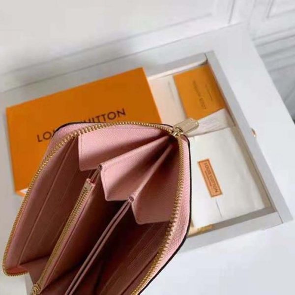 Louis Vuitton Unisex Zippy Wallet Mist Gray Monogram Coated Canvas Cowhide Leather (9)