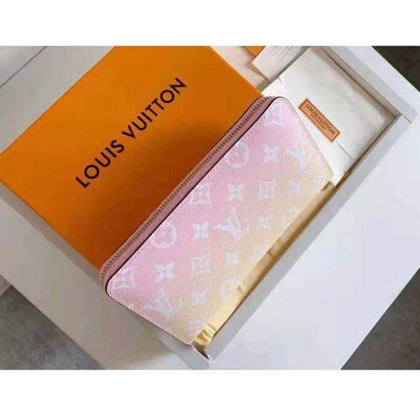 Louis Vuitton Unisex Zippy Wallet Pink Monogram Coated Canvas Cowhide Leather (1)