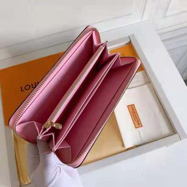 Louis Vuitton Unisex Zippy Wallet Pink Monogram Coated Canvas Cowhide Leather (3)