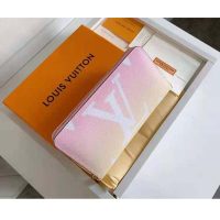 Louis Vuitton Unisex Zippy Wallet Pink Monogram Coated Canvas Cowhide Leather