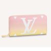 Louis Vuitton Unisex Zippy Wallet Pink Monogram Coated Canvas Cowhide Leather
