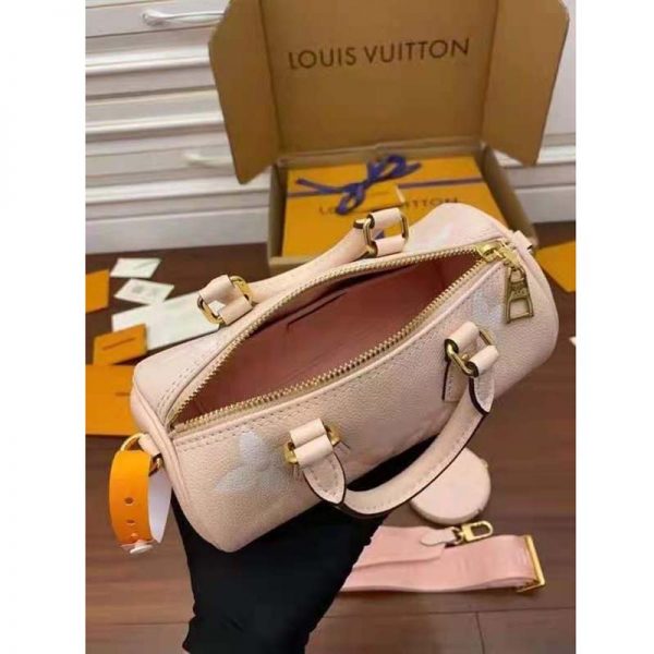 Louis Vuitton Women Papillon BB Carryall Bag Bouton De Rose Pink Embossed Grained Cowhide Leather (9)
