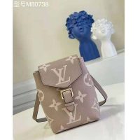 Louis Vuitton Women Tiny Backpack Mist Gray Monogram Coated Canvas Cowhide-Leather