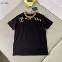 Louis Vuitton Women Vuittamins Cotton Jersey T-Shirt LV Circle Black Regular Fit