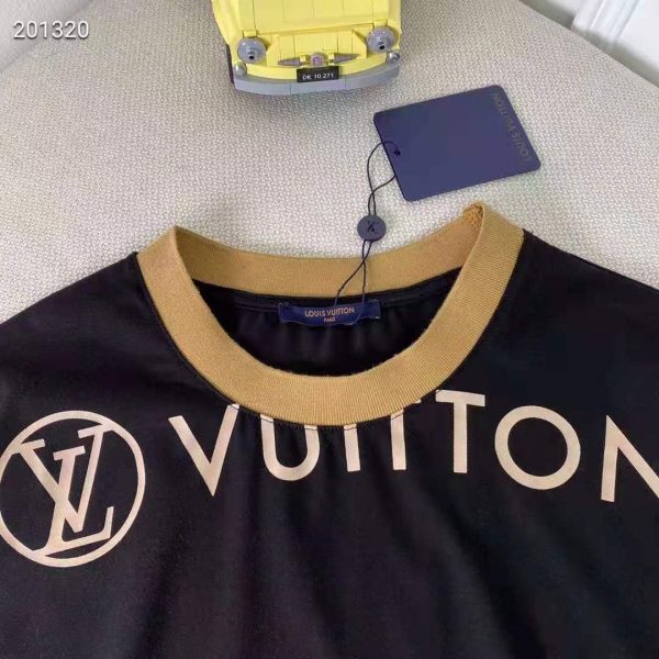Louis Vuitton Women Vuittamins Cotton Jersey T-Shirt LV Circle Black Regular Fit (7)