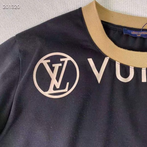 Louis Vuitton Women Vuittamins Cotton Jersey T-Shirt LV Circle Black Regular Fit (9)