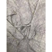 Louis Vuitton Women Washed Silk Monogram Long-Sleeved Dress Silver Regular Fit