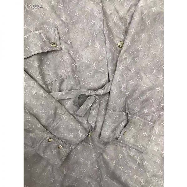 Louis Vuitton Women Washed Silk Monogram Long-Sleeved Dress Silver Regular Fit (11)