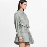 Louis Vuitton Women Washed Silk Monogram Long-Sleeved Dress Silver Regular Fit – Bild 10