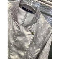 Louis Vuitton Women Washed Silk Monogram Long-Sleeved Dress Silver Regular Fit