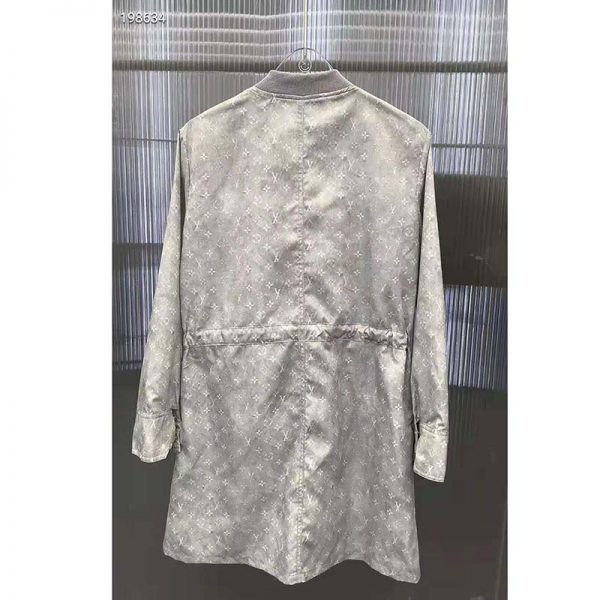 Louis Vuitton Women Washed Silk Monogram Long-Sleeved Dress Silver Regular Fit (8)