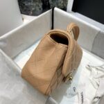 Chanel Women Mini Flap Bag with Top Handle Grained Calfskin Gold-Tone Metal Sandy - Bild 5