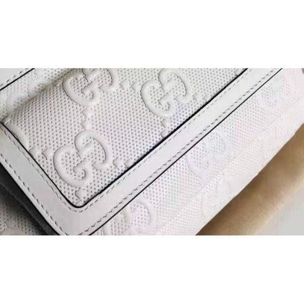 Gucci GG Unisex Black Embossed Belt Bag Tonal Leather (10)