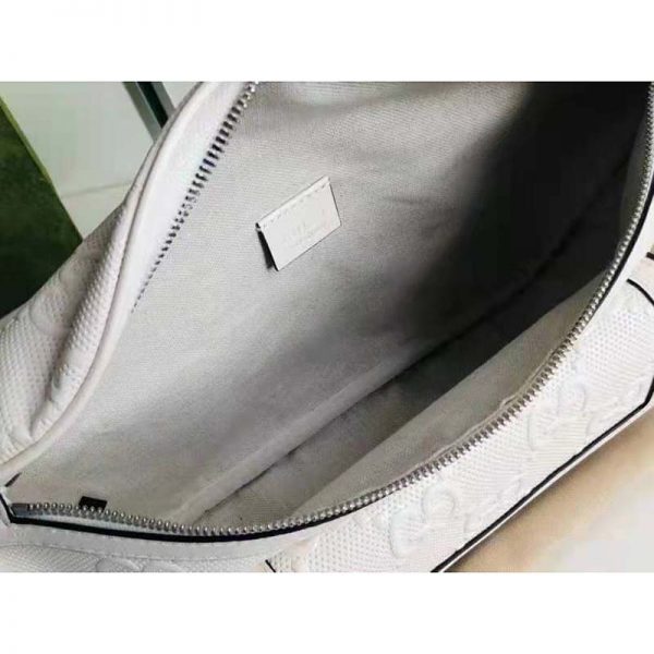 Gucci GG Unisex Black Embossed Belt Bag Tonal Leather (11)