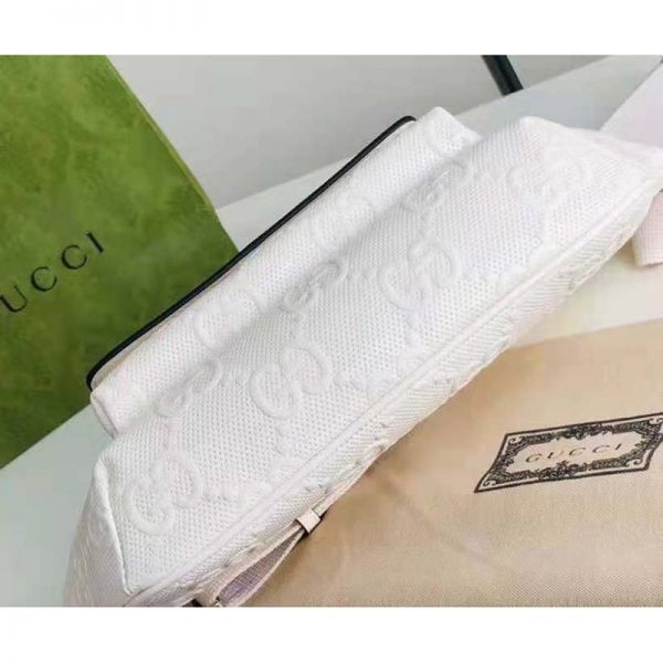 Gucci GG Unisex Black Embossed Belt Bag Tonal Leather (8)