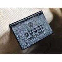 Gucci GG Unisex Embossed Mini Bag Black Leather Cotton Linen