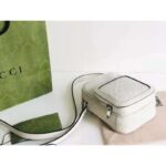 Gucci GG Unisex Embossed Mini Bag White Leather Cotton Linen – Image 5
