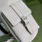 Gucci GG Unisex GG Embossed Backpack White GG Embossed Leather - Image 9