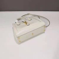 Gucci GG Unisex Jackie 1961 Medium Tote Bag White Leather Gold Toned Hardware