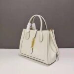 Gucci GG Unisex Jackie 1961 Medium Tote Bag White Leather Gold Toned Hardware – Bild 3