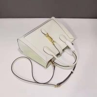 Gucci GG Unisex Jackie 1961 Medium Tote Bag White Leather Gold Toned Hardware