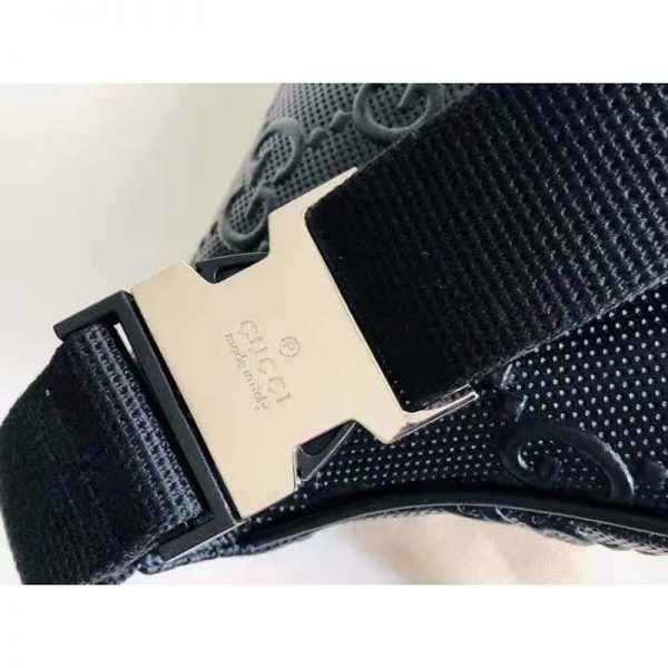 Gucci GG Unisex White Embossed Belt Bag Tonal Leather (7)