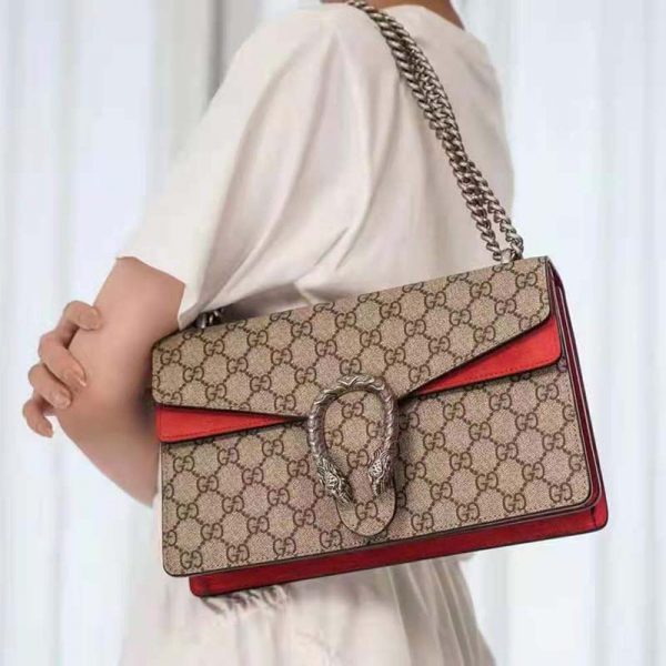 Gucci GG Women Dionysus GG Small Shoulder Bag Beige Ebony GG Supreme Canvas (1)