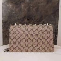 Gucci GG Women Dionysus GG Small Shoulder Bag Beige Ebony GG Supreme Canvas