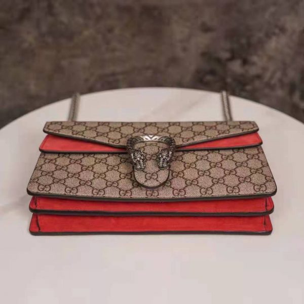Gucci GG Women Dionysus GG Small Shoulder Bag Beige Ebony GG Supreme Canvas (8)
