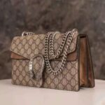 Gucci GG Women Dionysus GG Small Shoulder Bag Beige Ebony GG Supreme Canvas Brown Suede - Image 3