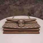 Gucci GG Women Dionysus GG Small Shoulder Bag Beige Ebony GG Supreme Canvas Brown Suede - Image 5