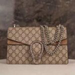 Gucci GG Women Dionysus GG Small Shoulder Bag Beige Ebony GG Supreme Canvas Brown Suede - Image 2