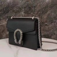 Gucci GG Women Dionysus Leather Mini Bag Black Metal-Free Tanned Leather