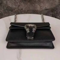 Gucci GG Women Dionysus Leather Mini Bag Black Metal-Free Tanned Leather