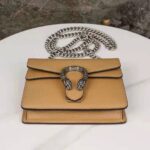 Gucci GG Women Dionysus Mini Bag Brown Leather Black Crystals – Image 3