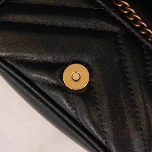 Gucci GG Women GG Marmont Matelassé Leather Super Mini Bag Black Matelassé Chevron (2)