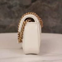 Gucci GG Women GG Marmont Matelassé Leather Super Mini Bag White Matelassé Chevron