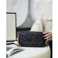 Gucci GG Women GG Marmont Small Matelassé Shoulder Bag Black Double G