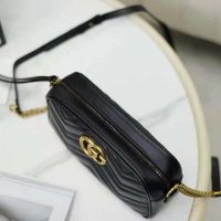 Gucci GG Women GG Marmont Small Matelassé Shoulder Bag Black Double G