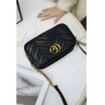 Gucci GG Women GG Marmont Small Matelassé Shoulder Bag Black Double G - immagine 3