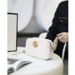 Gucci GG Women GG Marmont Small Matelassé Shoulder Bag White Double G – Image 3