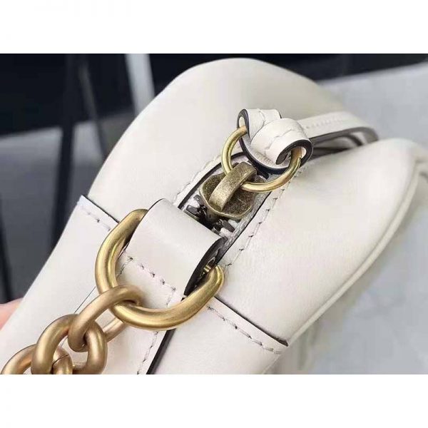 Gucci GG Women GG Marmont Small Matelassé Shoulder Bag White Double G (4)